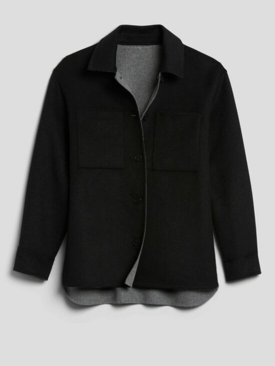 Banana Republic Jackets & Blazers - Banana Republic Reversible Double-Faced Shirt Jacket - BLACK/Heather - M #749594